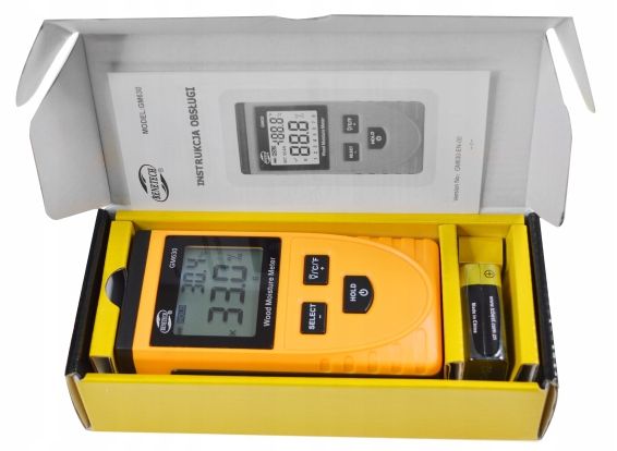 BEZINWAZYJNY WILGOTNOŚCIOMIERZ INDUKCYJNY MIERNIK WILGOTNOŚCI DO DREWNA LCD zdjęcie 7