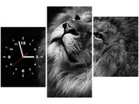 60CM 90 ZEGAR 3 ELEM SREBRNY LEW ŚCIENNY