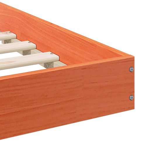 Ramka łóżka Woskowy brąz 200 x 200 cm Lite drewno sosnowe na Arena.pl