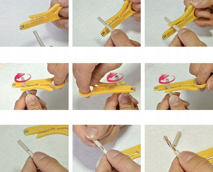 TESTER KABLI SIECIOWYCH WTYK RJ45 ZESTAW NARZĘDZI ŚCIĄGACZ ZACISKARKA LAN3 zdjęcie 4