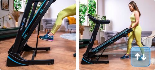 Bieżnia składana elektryczna domowa 140kg aplikacja amortyzacja mocna na Arena.pl