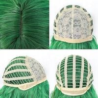 PERUKA ZIELONA WIG WŁOSY PÓŁDŁUGIE FALE ZIELONE COSPLAY HALLOWEEN W105