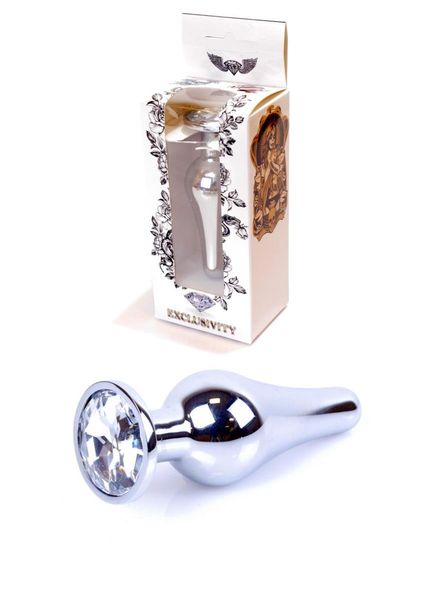 Plug-Jewellery Silver Butt Plug- Clear zdjęcie 9