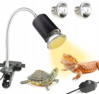 LAMPA GRZEWCZA AKWARIUM DLA GADÓW PŁAZÓW NA KLIPS + 2 ŻARÓWKI 25W E27