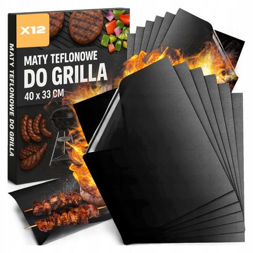 12x MATA TEFLONOWA TACKA NA GRILLA DO PIECZENIA SMAŻENIA WIELORAZOWA na Arena.pl