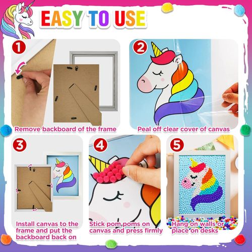 Funto Jednorożec Pompon Zestaw Artystyczny 1100 Pomponów i Płótno na Arena.pl