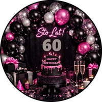 Opłatek na tort Urodziny 18 30 40 50 60 Okazjonalny Balony Szampan Drink