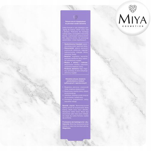 Żelowe Serum Tripeptydowe na Oznaki Starzenia Nawilżające 30 ml Miya na Arena.pl