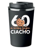 KUBEK TERMICZNY Premium czarny prezent CIACHO na 60 lat URODZINY KT_414