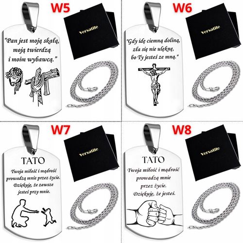 ZESTAW Srebrny nieśmiertelnik z grawerunkiem + łańcuszek srebrny 55cm WZORY na Arena.pl