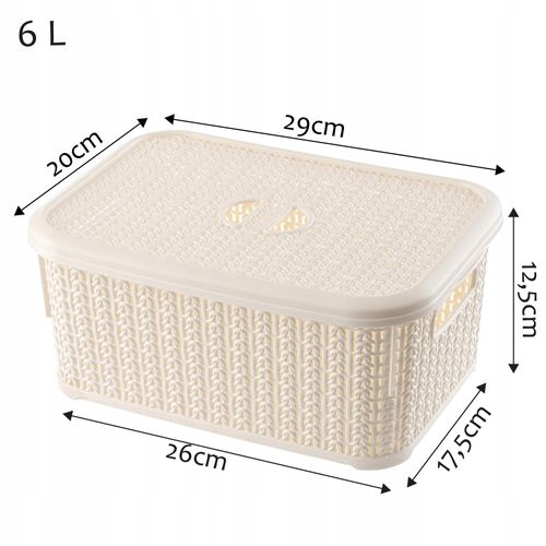 KOSZYK POJEMNIK PUDEŁKO Z POKRYWKĄ KOSZ 6L KOLORY na Arena.pl