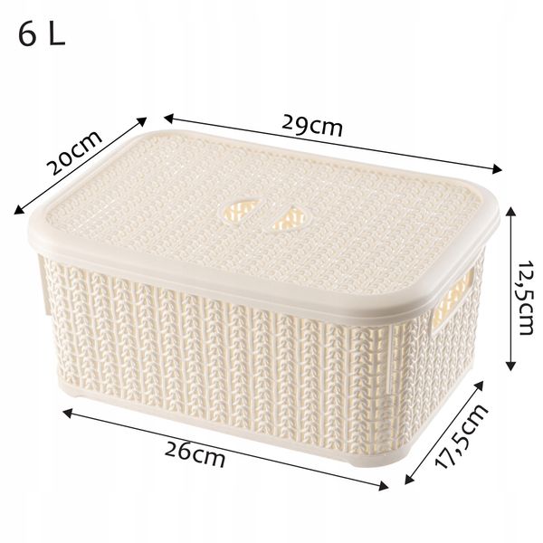 KOSZYK POJEMNIK PUDEŁKO Z POKRYWKĄ KOSZ 6L KOLORY zdjęcie 7
