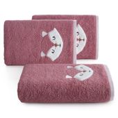 Ręcznik Baby70 100X100 cm różowy bawełna 350 g/m² z kapturem