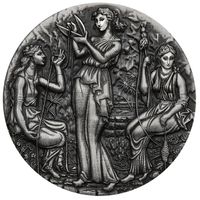 Tuvalu: Fate - The Moirai 2 uncje Srebra 2025 High Relief Antiqued Coin