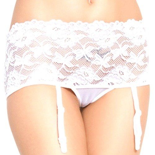 Biały Pas do Pończoch i Stringi SoftLine 3314 S/M zdjęcie 1