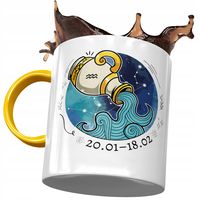 Kubek Żółty Wodnik Znaki Zodiaku Horoskop Z Nadrukiem Ze Zdjęciem