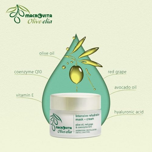 MACROVITA Olive.elia naturalna maska-krem intensywnie nawilżająca z bio-oliwą i czerwonymi winogronami do wszystkich rodzajów cery 50ml na Arena.pl