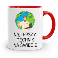 Dla Technika Kubek Czerwony Prezent Z Nadrukiem Ze Zdjęciem