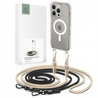 2 x ETUI CASE NA SMYCZY PASKU DO MAGSAFE NA IPHONE 15 PRO - CRYSTAL BEIGE