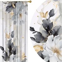 GOTOWE ZASŁONY NA ŻABKI TAŚMIE 140X250 ZASŁONA KWIATY 225 SKRÓCENIE GRATIS