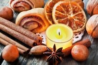 FOTOTAPETA kuchenna ŚWIECZKA ORZECH LASKI CYNAMONU