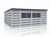 Nowoczesna Wiata Śmietnikowa 4x4 – Biały RAL, Dach jednospadowy