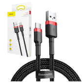 Kabel USB do USB-C Baseus Cafule 3A 0.5m (czerwono-czarny)