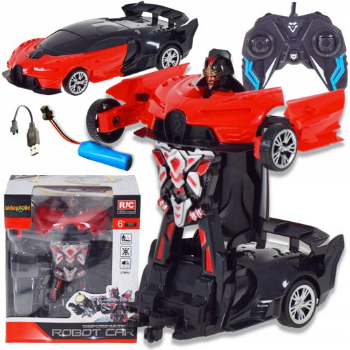 AUTO ROBOT AUTOBOT RC PILOT JEŹDZI ŚWIECI DŹWIĘK 2W1 ZABAWKA SAMOCHÓD na Arena.pl