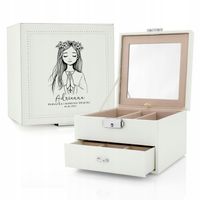 Pamiątka Komunii dla Dziewczynki Szkatułka na Biżuterię Kuferek z Grawerem