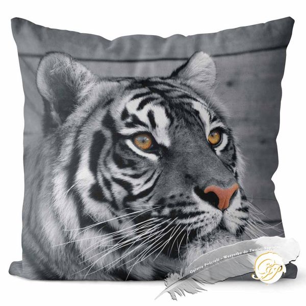 Poszewka 3D bawełna satyna 40x40cm TYGRYS zdjęcie 1