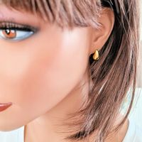 Złote Kolczyki 925 Krople Łezki Sztyfty Srebro Złocone Prezent dla Kobiety