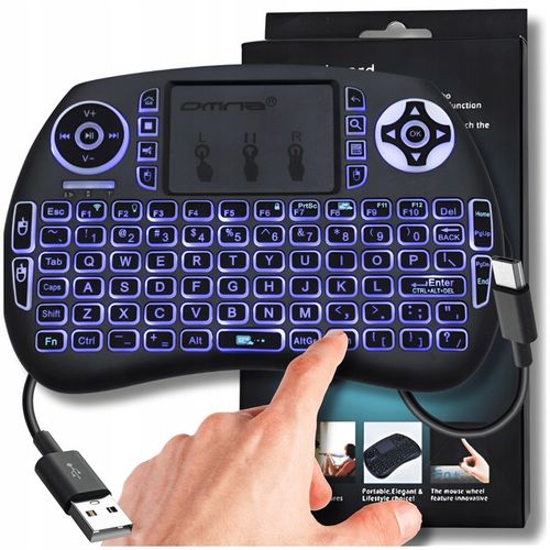 Klawiatura podświetlana bezprzewodowa z touchpadem mini do tabletu tel LED na Arena.pl