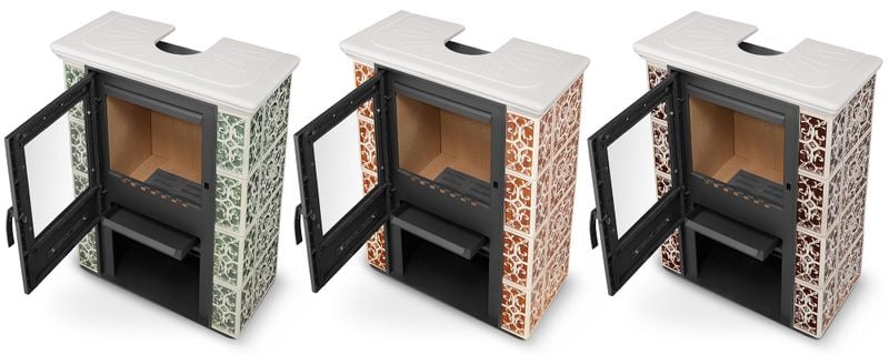 Kominek kaflowy piec wkład kominkowy wolnostojący koza JASMIN 3 kolory zdjęcie 5