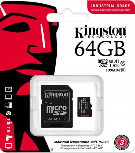 Karta microSD Kingston 64GB microSDHC Industrial C10 A1 pSLC na Arena.pl