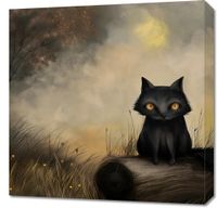 Obraz 60x60cm Czarny Kot