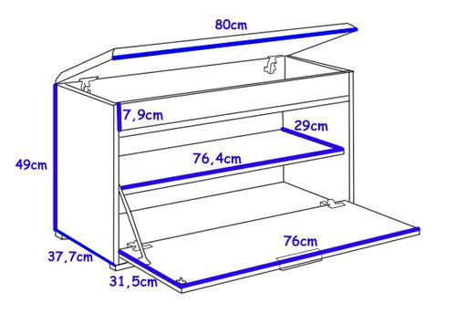 szafka półka na buty kuferek FALA 1W BIAŁA/SZARE UCHWYT CZARNY na Arena.pl