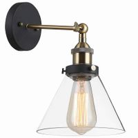 Kinkiet LAMPA ścienna GETAN MBM-2564/1 Italux szklana OPRAWA industrialna stożek francis przezroczysty