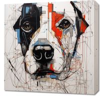 Obraz 60x60cm Przyrysowany Psiak