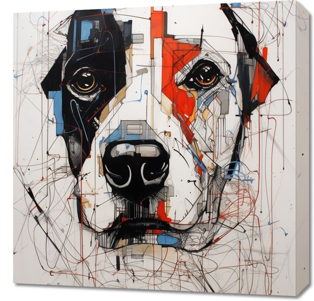 Obraz 60x60cm Przyrysowany Psiak zdjęcie 1