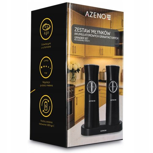ELEKTRYCZNY MŁYNEK DO SOLI I PIEPRZU GRAWITACYJNY AKUMULATOROWY USB-C 2SZT na Arena.pl