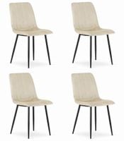 Krzesło LAVA - jasny beż aksamit x 4