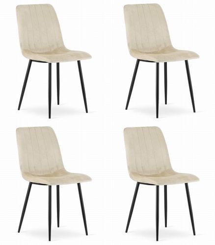 Krzesło LAVA - jasny beż aksamit x 4 na Arena.pl