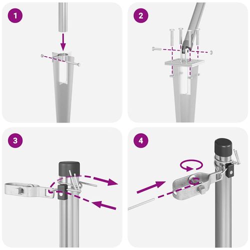 Słupek ogrodzeniowy. 52 pcs Srebrny 3.2 x 3.2 x 170 cm Stal na Arena.pl