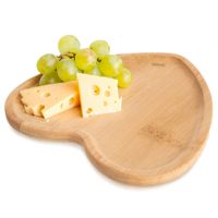 Talerz Bambusowy Taca na Przekąski Przystawki do Serwowania 15x15 cm Serce