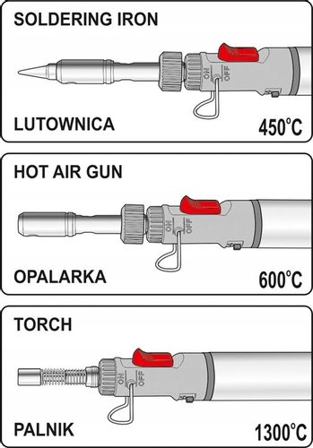 VOREL LUTOWNICA GAZOWA BUTAN OPALARKA PALNIK 3w1 70W 450-1300°C VOREL 73410 na Arena.pl
