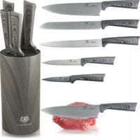 ZESTAW NOŻY KUCHENNYCH 5 SZTUK W BLOKU CZARNYM KOMPLET DO KUCHNI