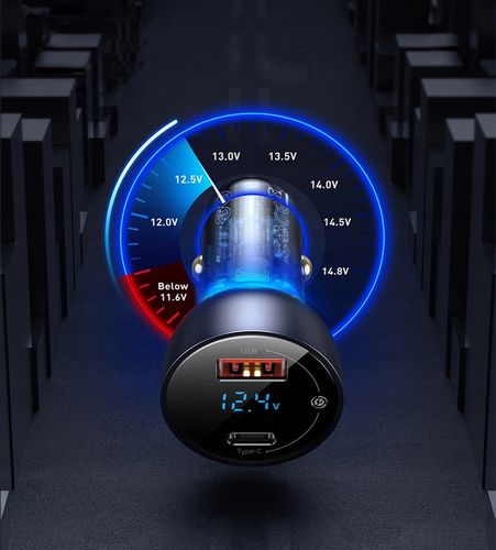 BASEUS MOCNA ŁADOWARKA SAMOCHODOWA ZASILACZ USB-A USB-C 65W Z KABELEM USB-C na Arena.pl