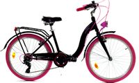 Rower Dallas Składak Alu 26" 7spd - czarny z różem