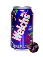 Napój koreański welch's winogoronowy gazowany to soda musująca o smaku soczystych winogron grape nongshim puszka 355ml