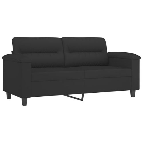 2-osobowa sofa z poduszkami, czarna, 140 cm, mikrofibra na Arena.pl